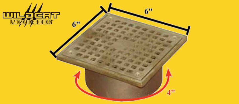 Square brass grate with dimensions