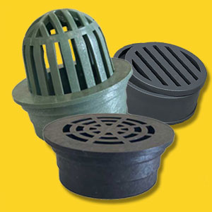 Samples of plastic drain grates