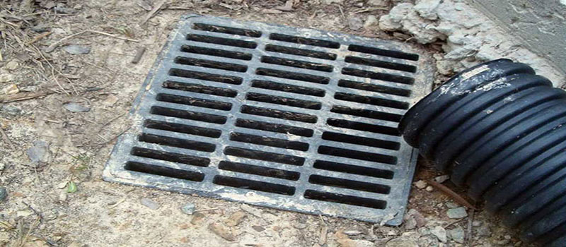 Cast Iron Frame Grate In Dirt